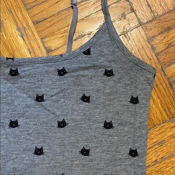 grey cat patterned tank top - Picture 2 of 3